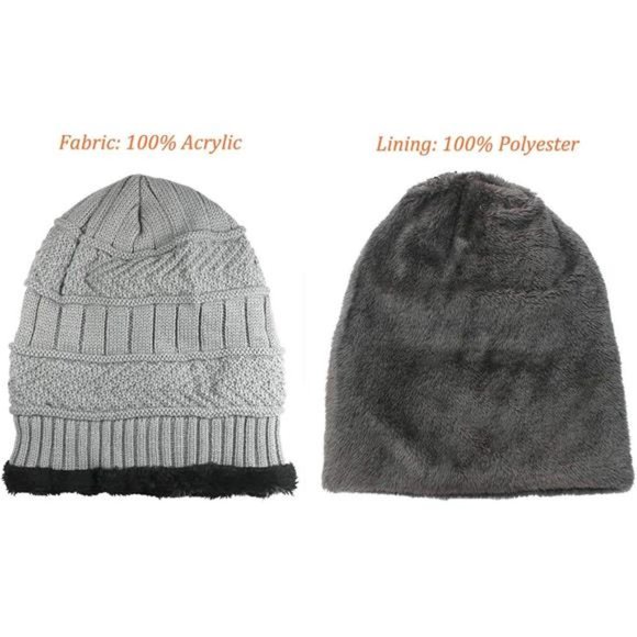 Winter Hat Scarf Gloves Slouchy Beanie Snow Knit Skull Cap Touch Screen Mittens - Picture 3 of 6